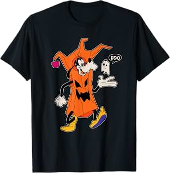 10s ハロウィンタウンのグーフィー単体デザイン Tシャツ　ディズニー　ブラック キングダムハーツ Tシャツ】ハロウィンタウン ドナルド&グーフィ M